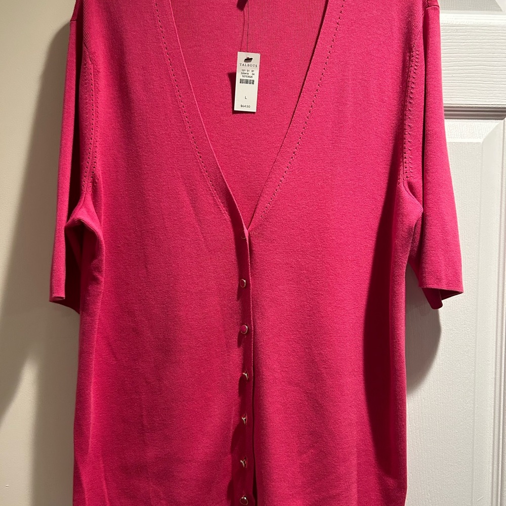 Talbots Pretty in a pink Cardigan - Picture 10 of 11